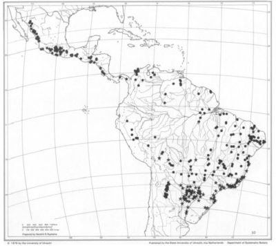map Native range of Handroanthus
